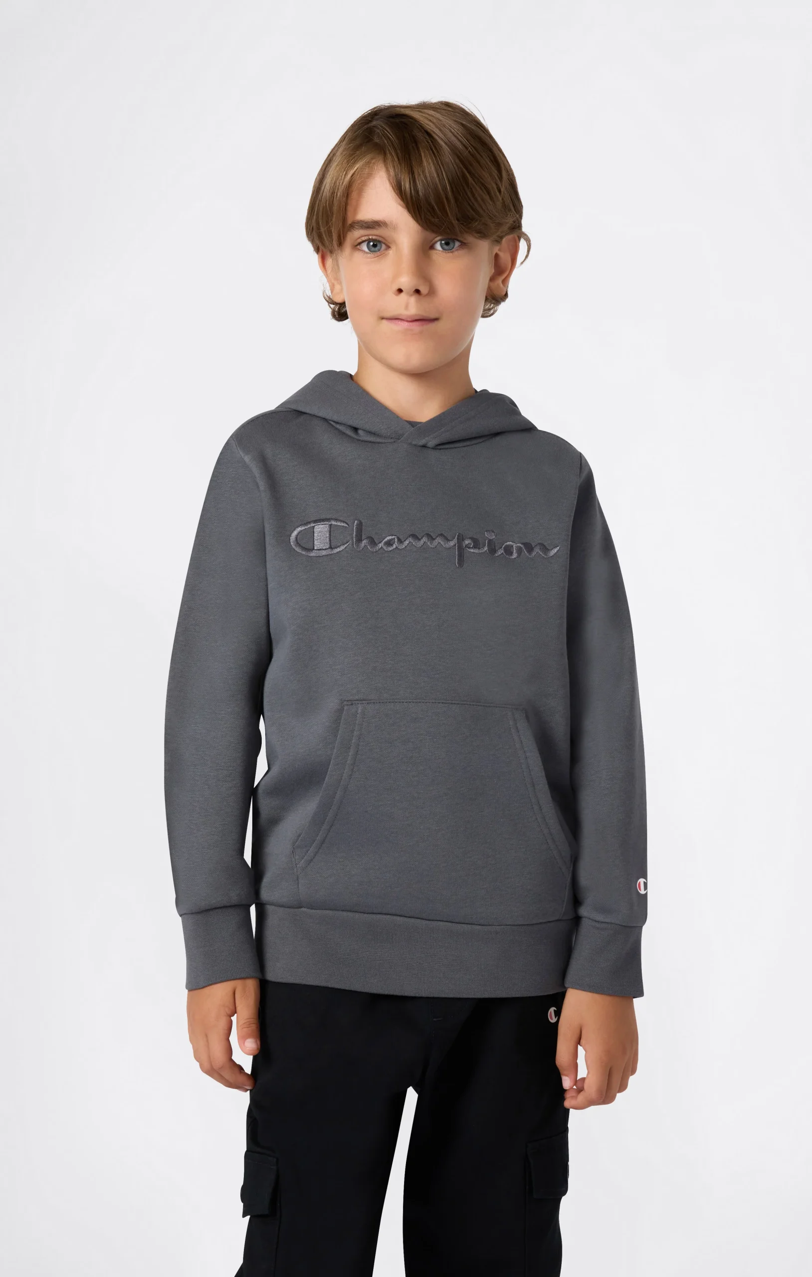 Boys’ Fleece Hoodie with Big Embroidered Logo Icons