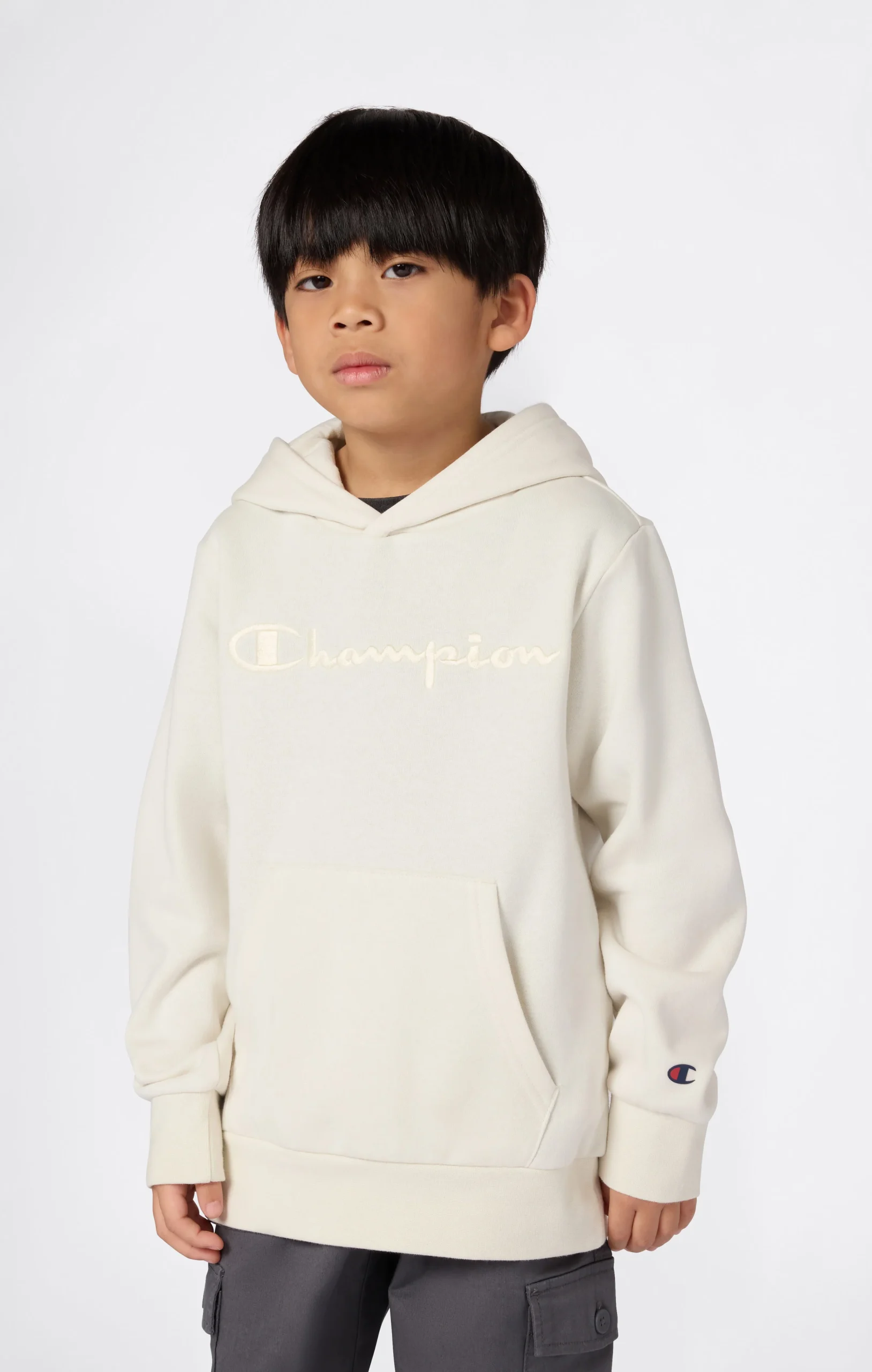 Boys’ Fleece Hoodie with Big Embroidered Logo Icons