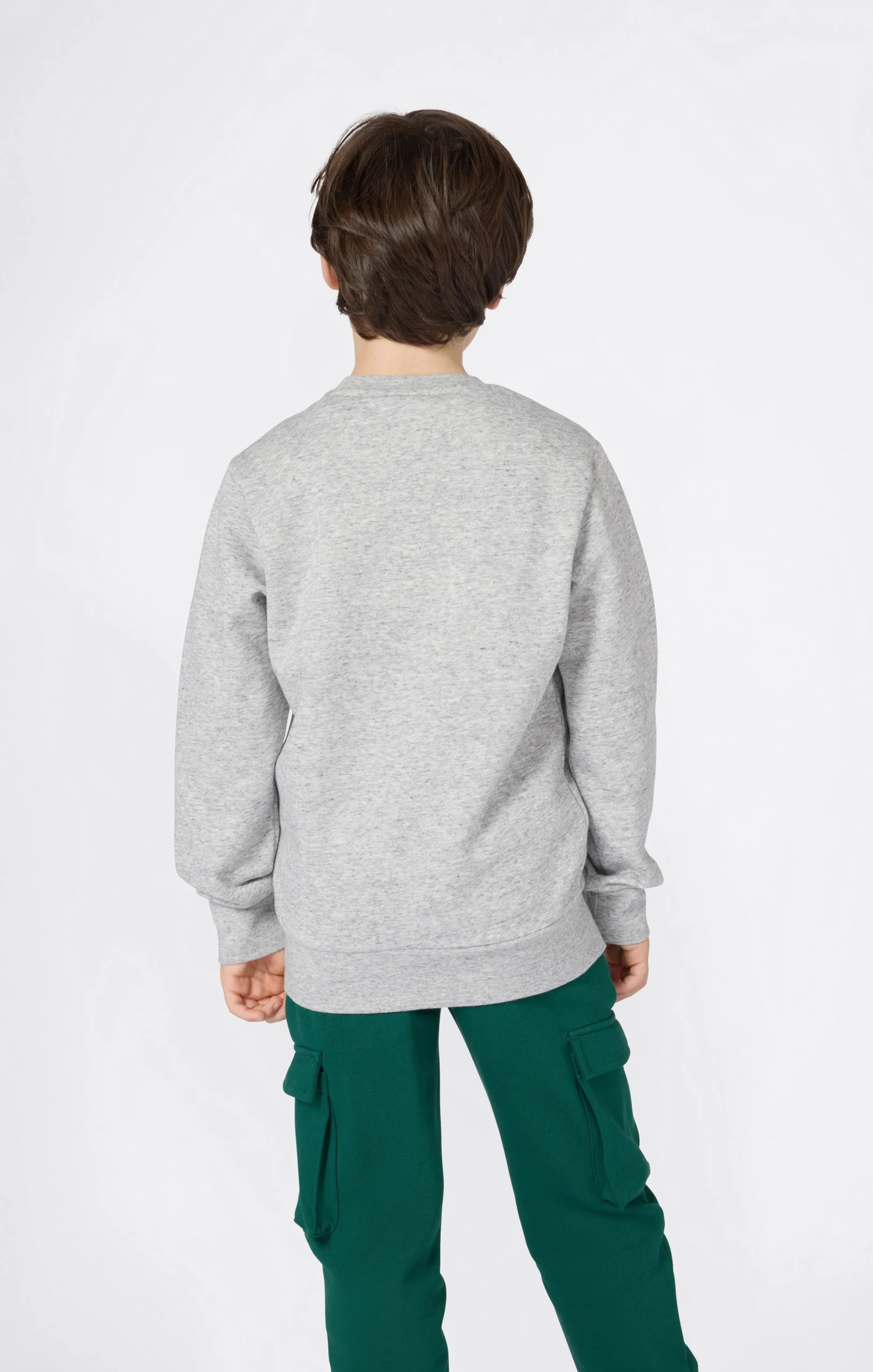 Boys' Fleece Crewneck Sweatshirt Script Logo - Imagen 4