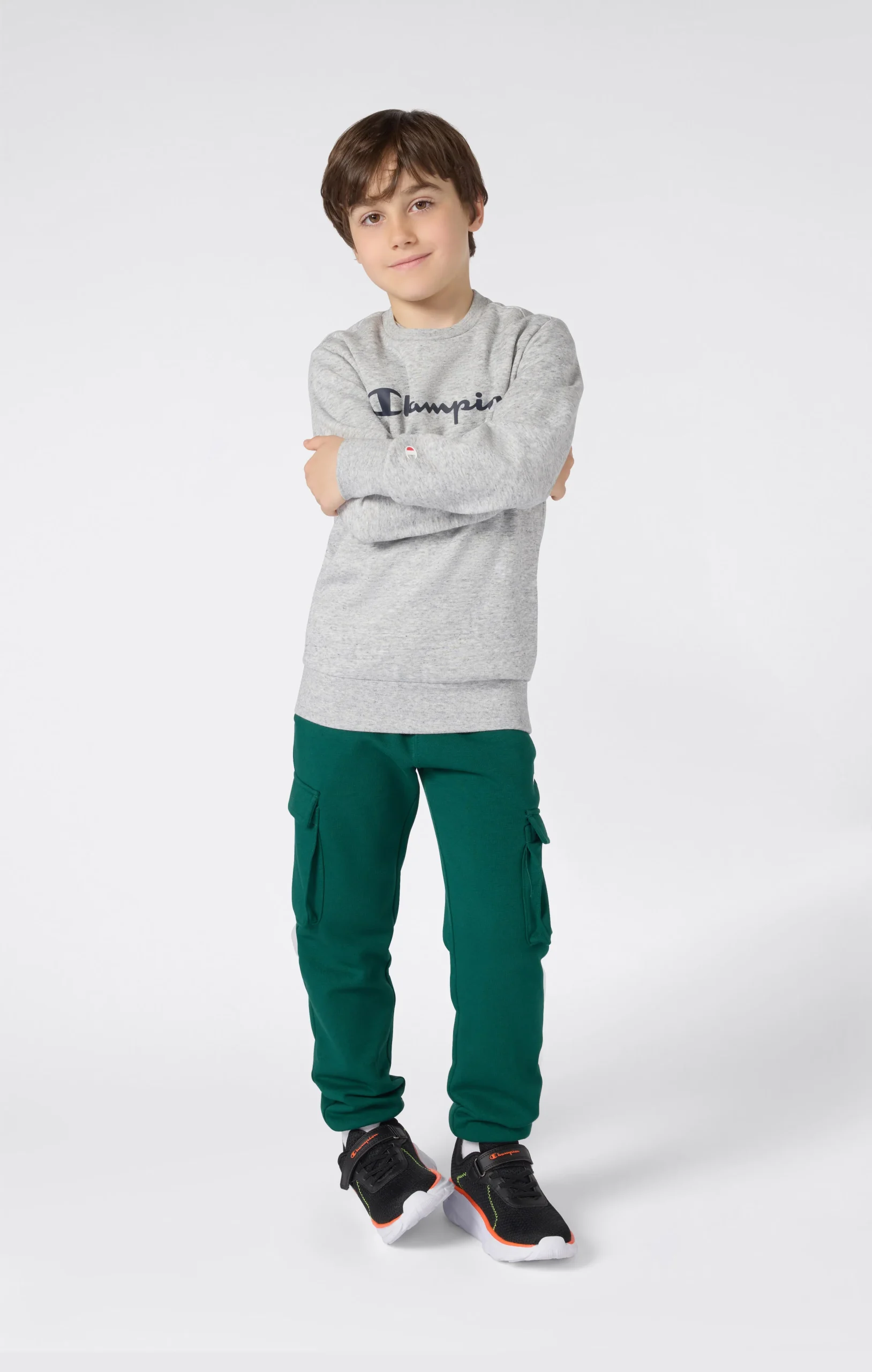 Boys' Fleece Crewneck Sweatshirt Script Logo - Imagen 3