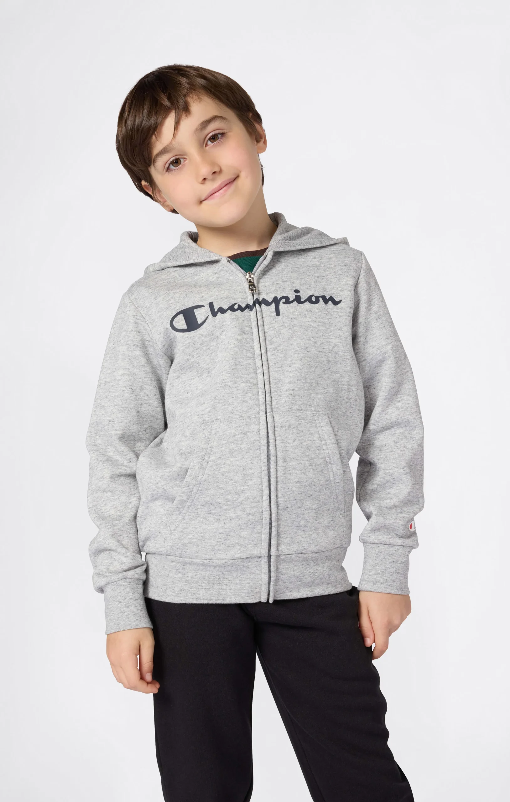 Boys’ Fleece Full Zip Hoodie Script Logo