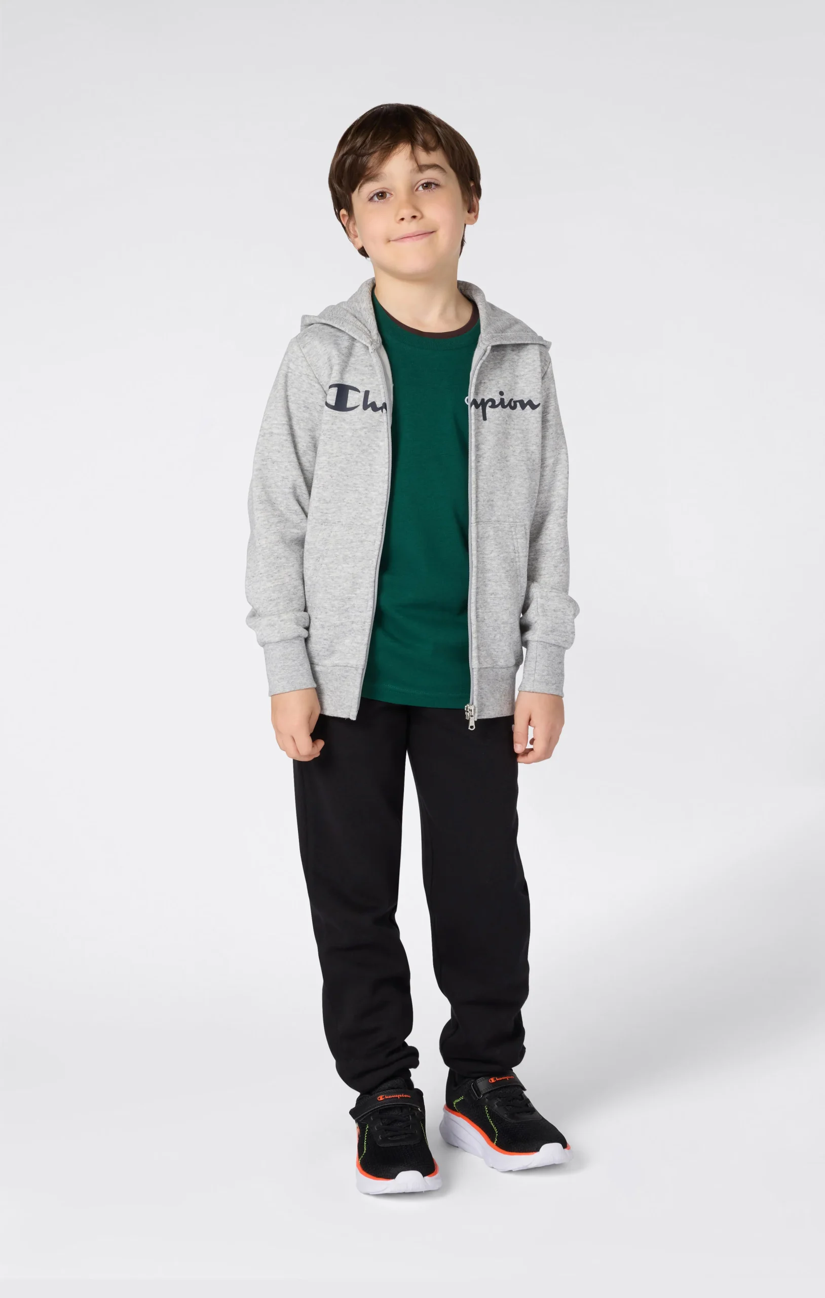 Boys' Fleece Full Zip Hoodie Script Logo - Imagen 3