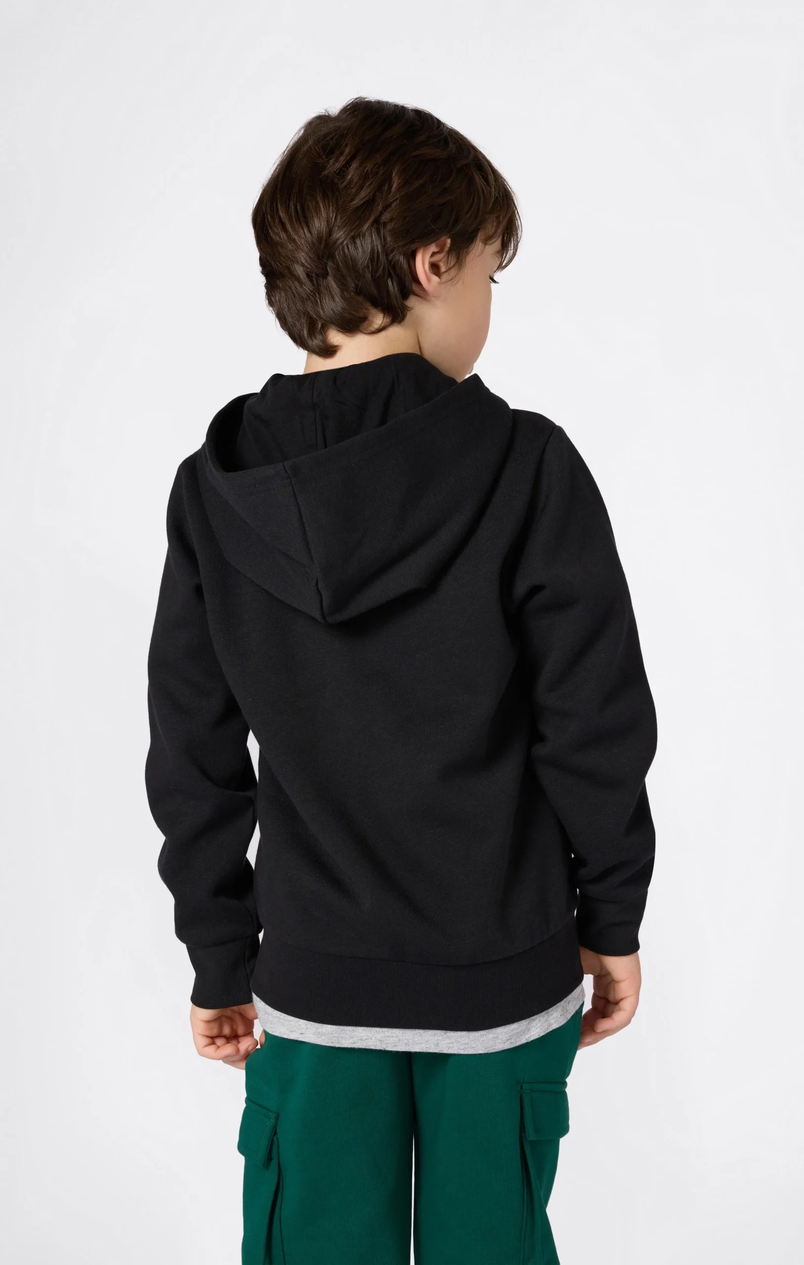 Boys’ Fleece Full Zip Hoodie Script Logo