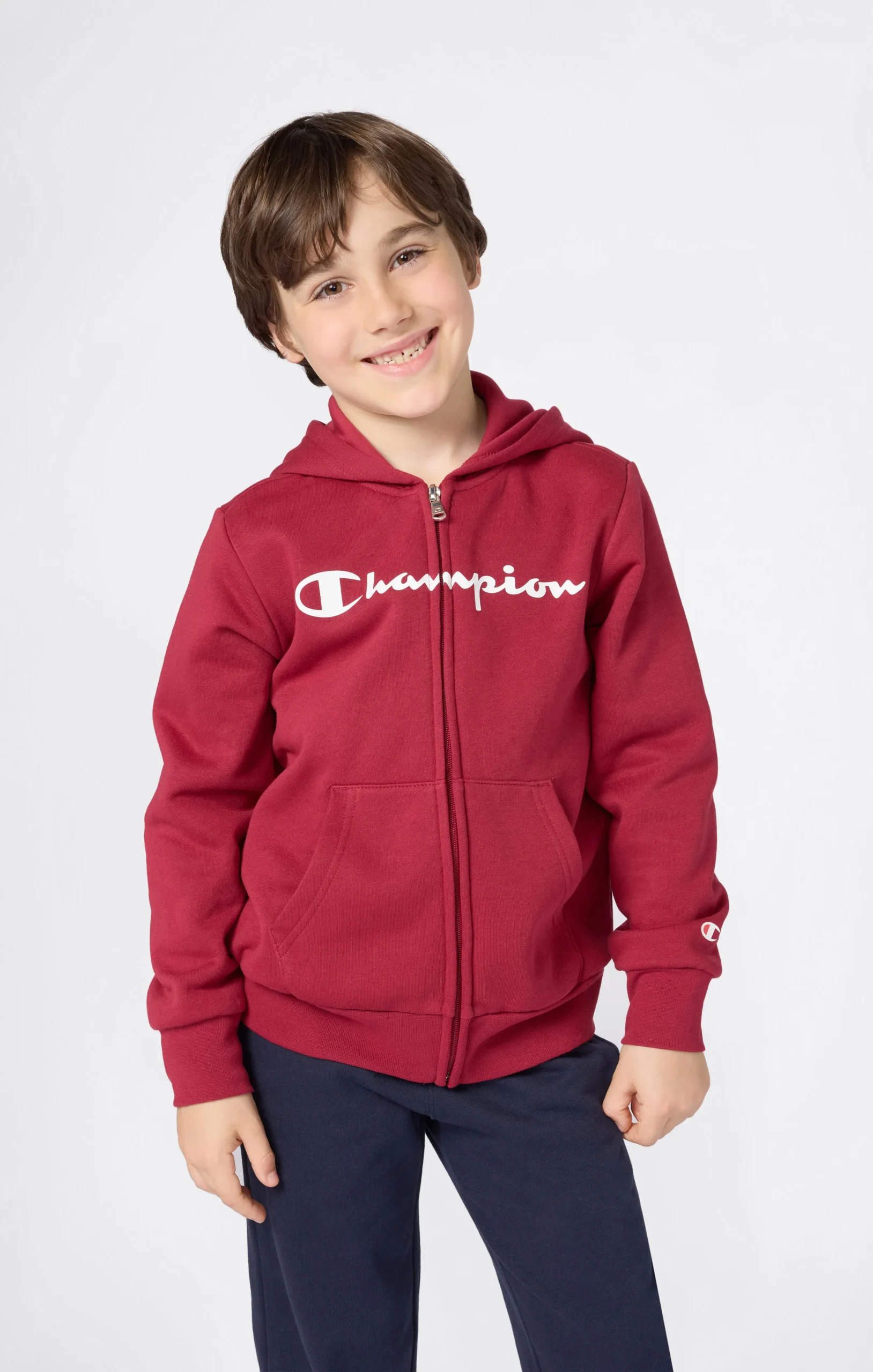 Boys’ Fleece Full Zip Hoodie Script Logo