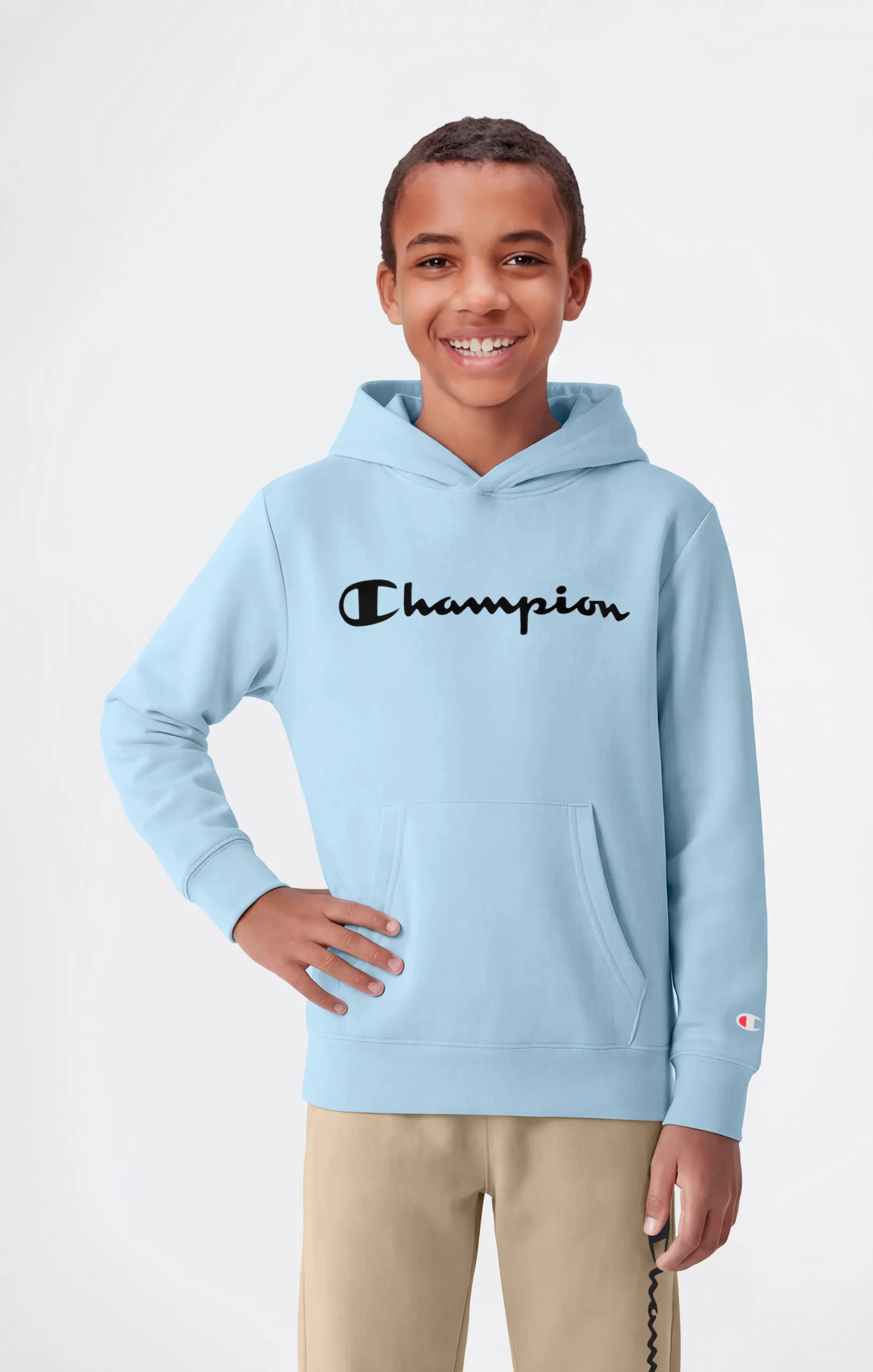 Boys’ Lightweight Hooded Sweatshirt with Maxi Printed Logo