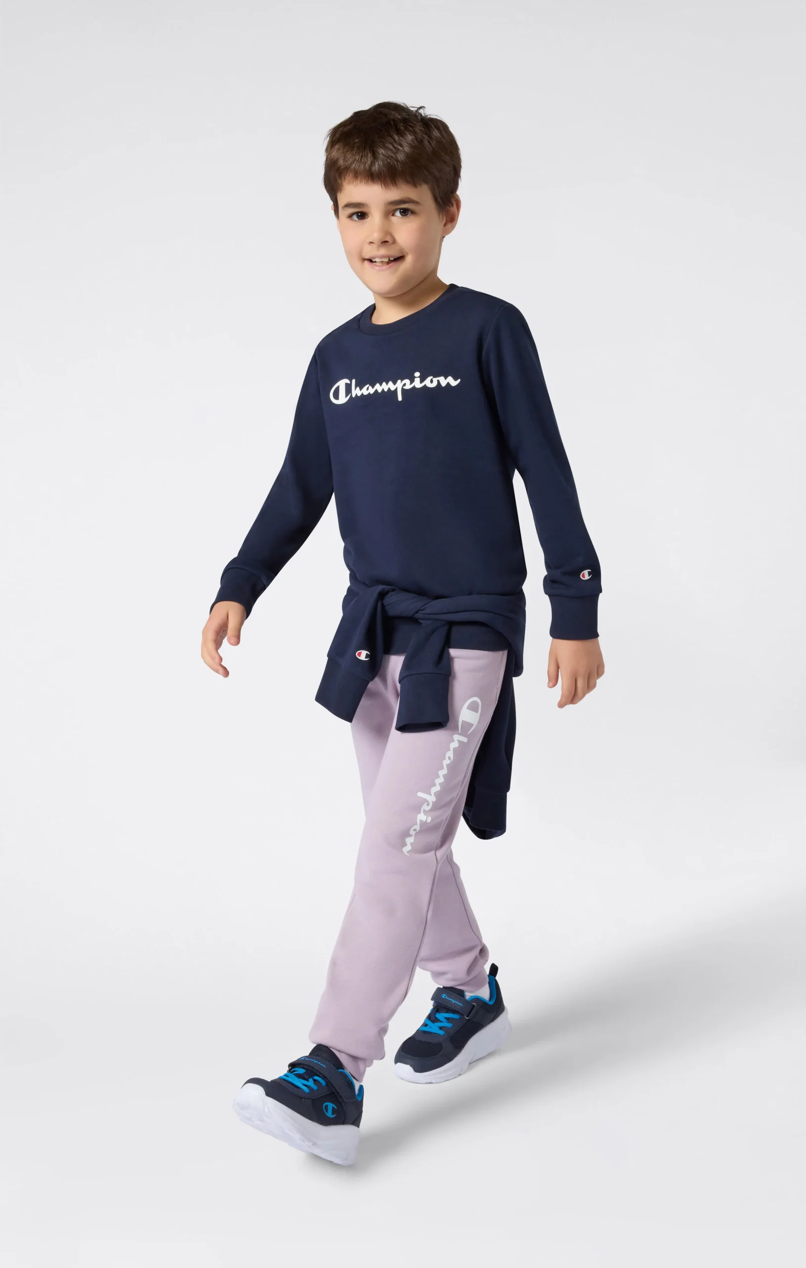 Boys’ Lightweight Crewneck Sweatshirt with Maxi Printed Logo