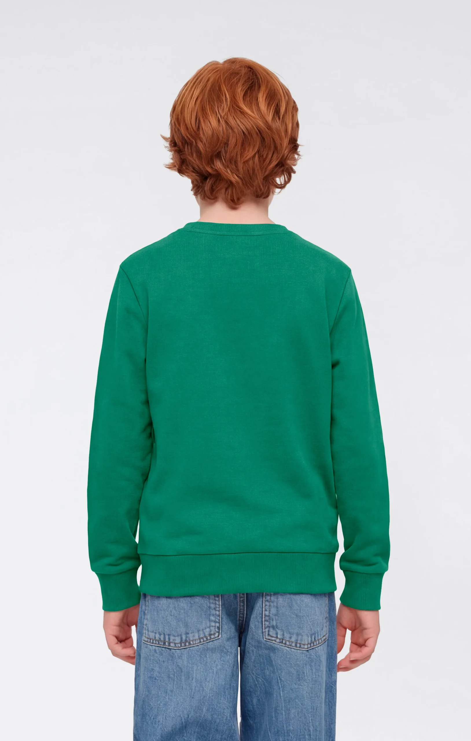 Boys’ Lightweight Crewneck Sweatshirt with Maxi Printed Logo - Imagen 4