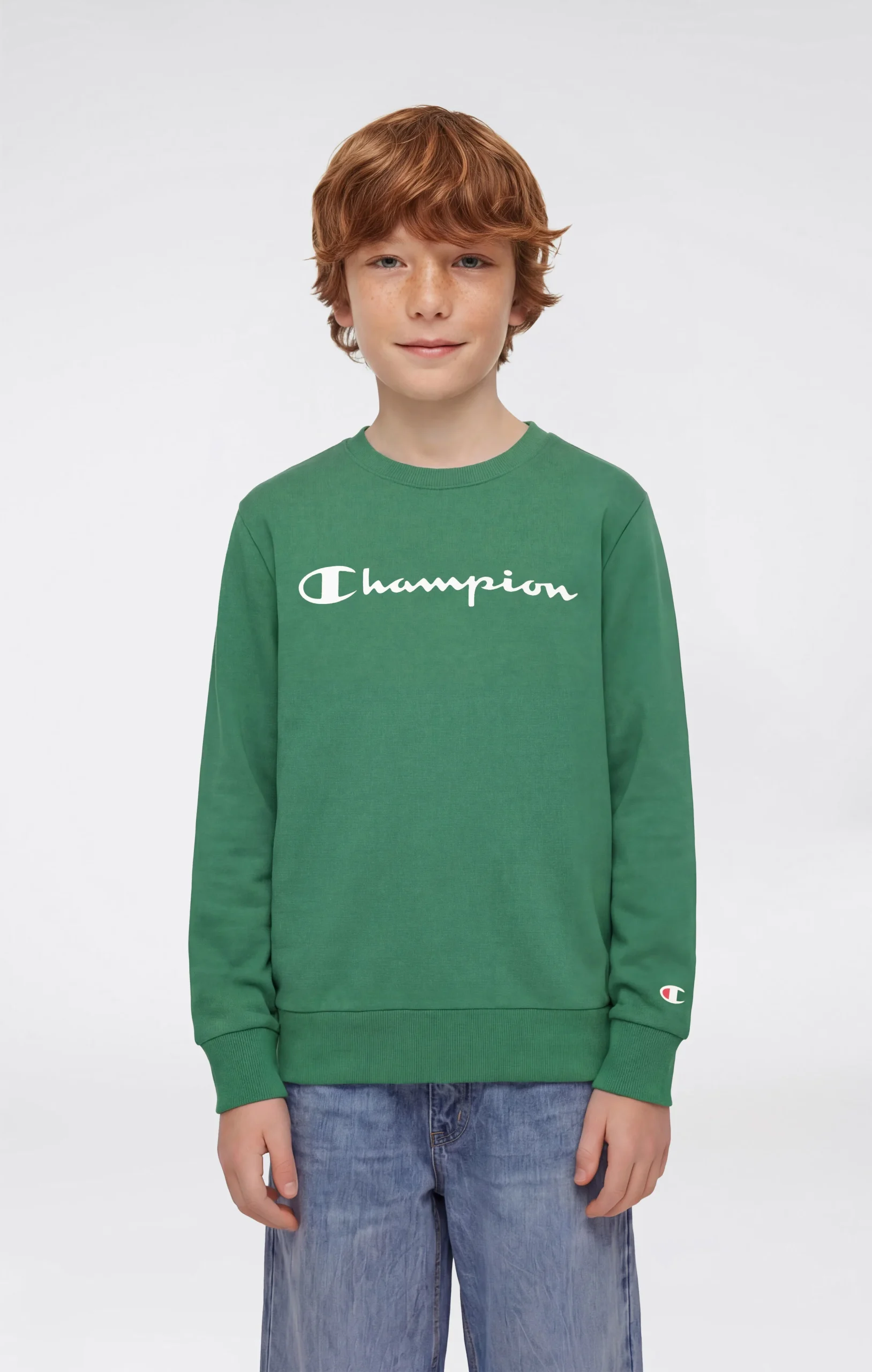 Boys’ Lightweight Crewneck Sweatshirt with Maxi Printed Logo