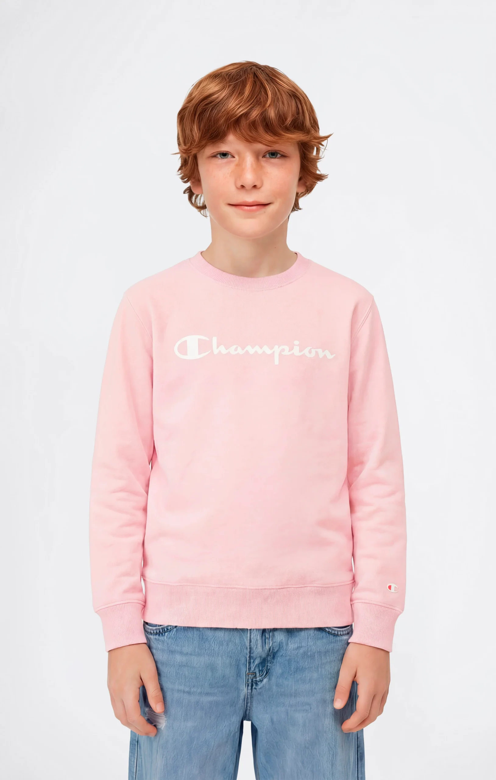 Boys’ Lightweight Crewneck Sweatshirt with Maxi Printed Logo
