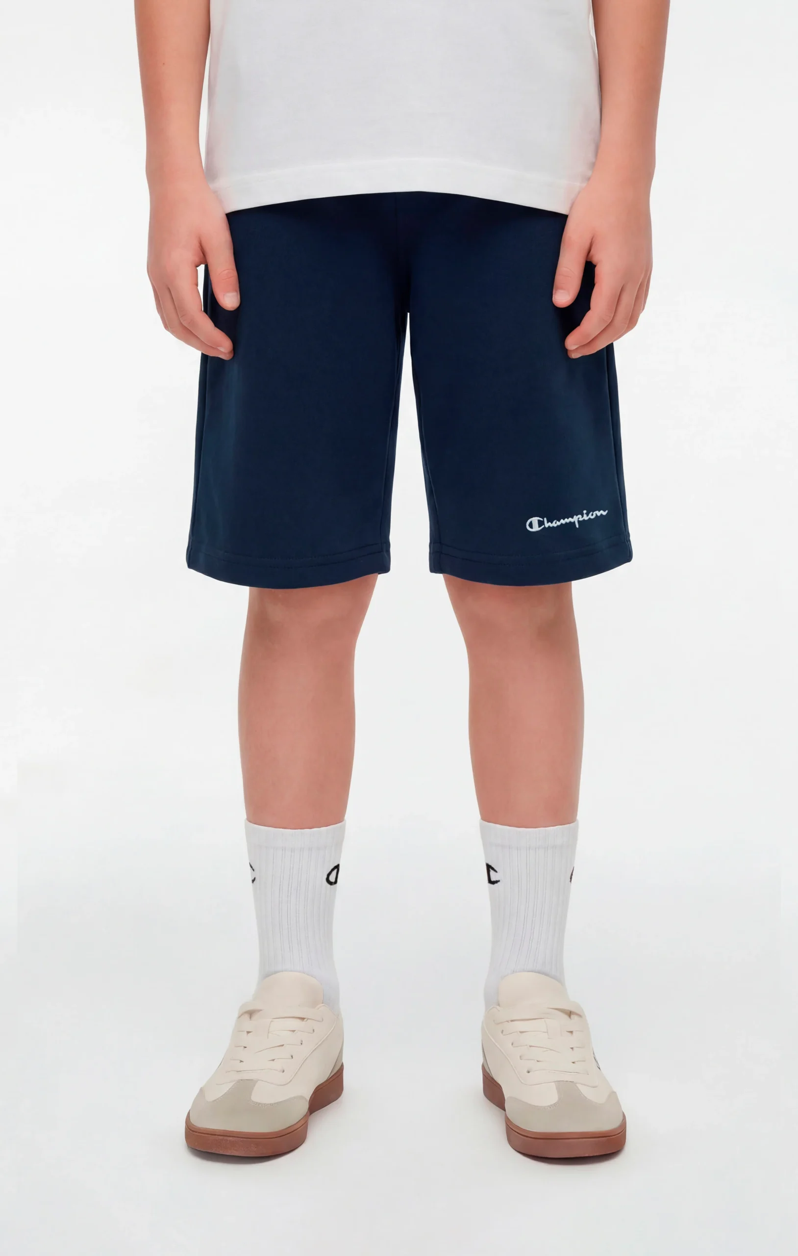 Boys’ Bermuda Shorts with Small Embroidered Logo Icons