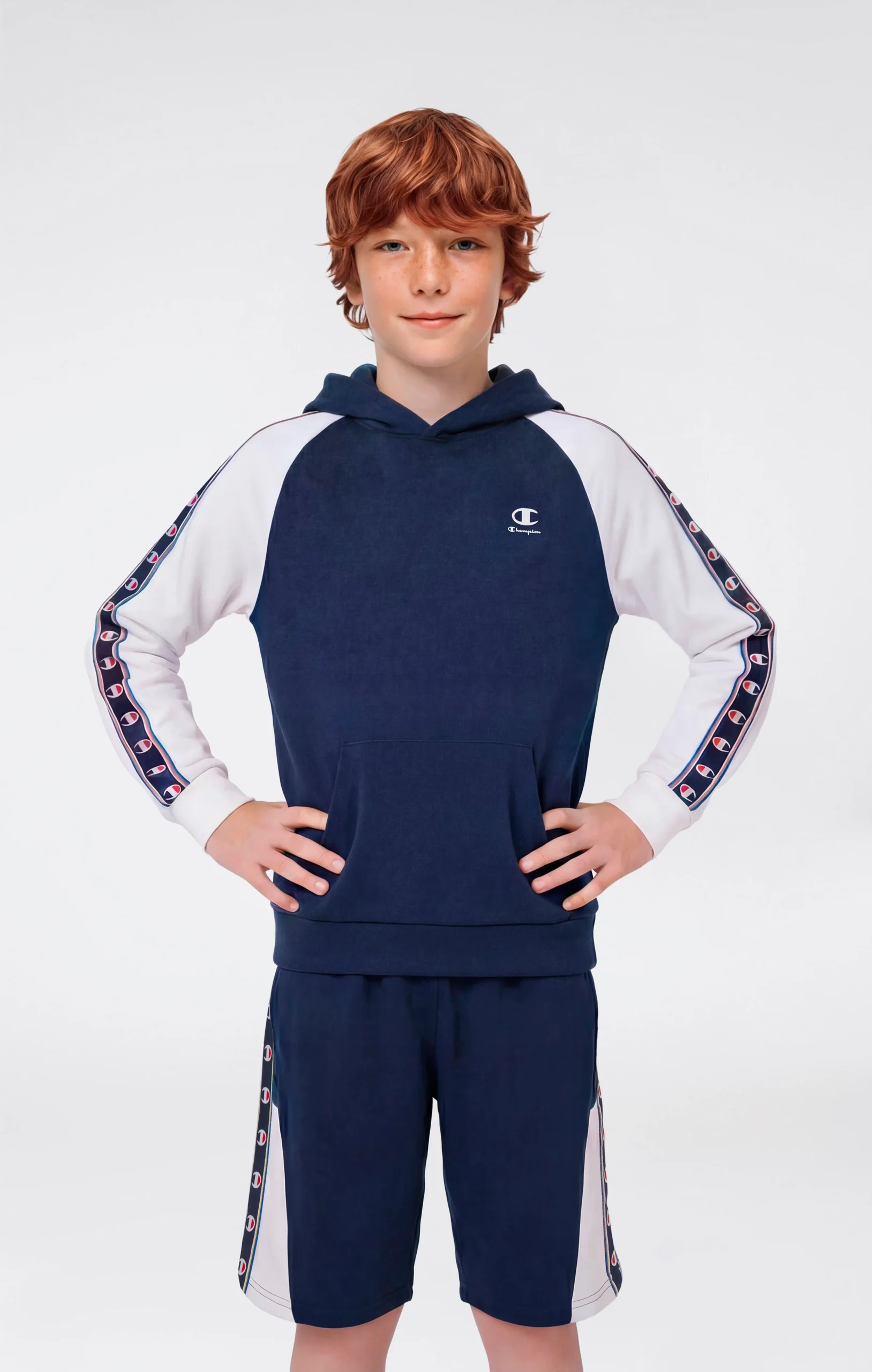 Boys’ Hooded Sweatshirt with C-Logo Tape