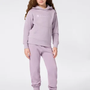 Girls’ Fleece Hoodie with Big Embroidered Logo Icons