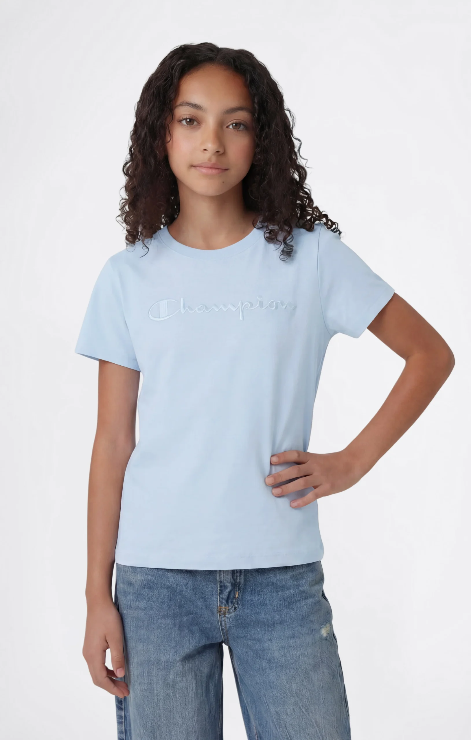 Girls’ Crewneck T-shirt Slim Fit Icons