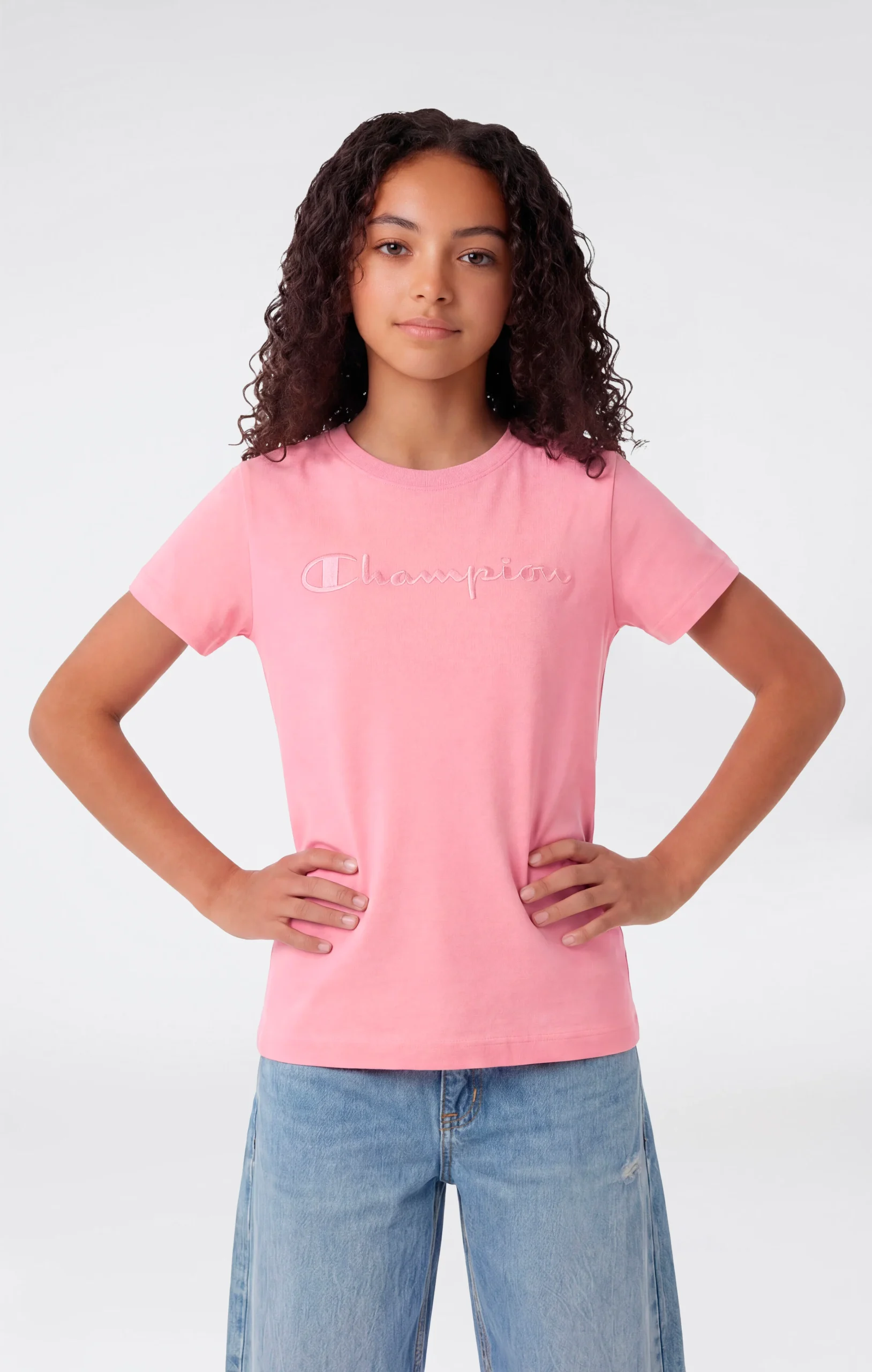 Girls’ Crewneck T-shirt Slim Fit Icons