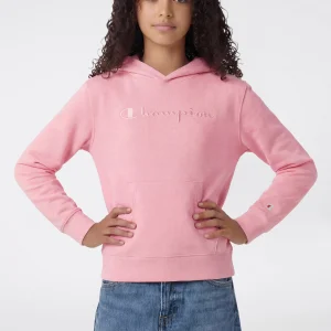 Girls’ Lightweight Hooded Sweatshirt with Tonal Embroidered Maxi Logo Icons