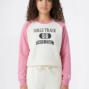 Girls’ Lightweight Crewneck Sweatshirt with Graphic Icons