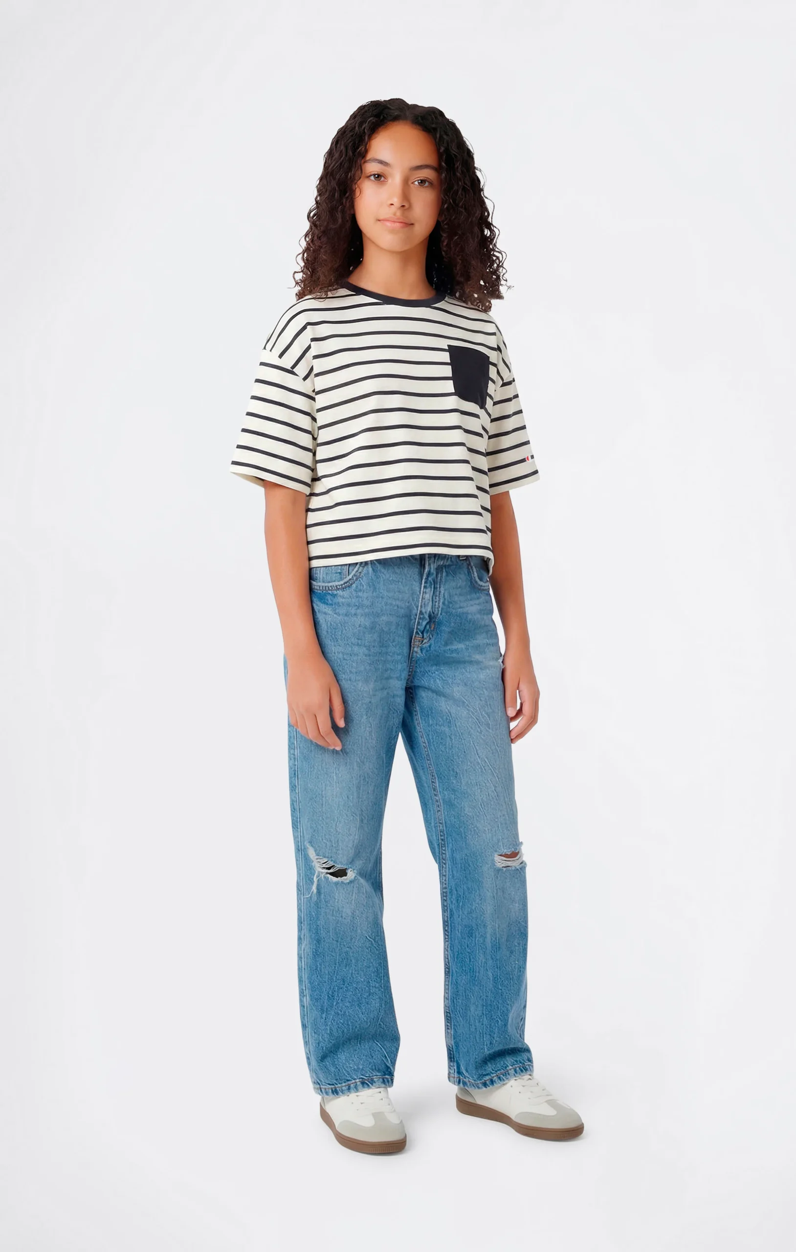 Girls’ Oversized Striped T-Shirt Icons - Imagen 3