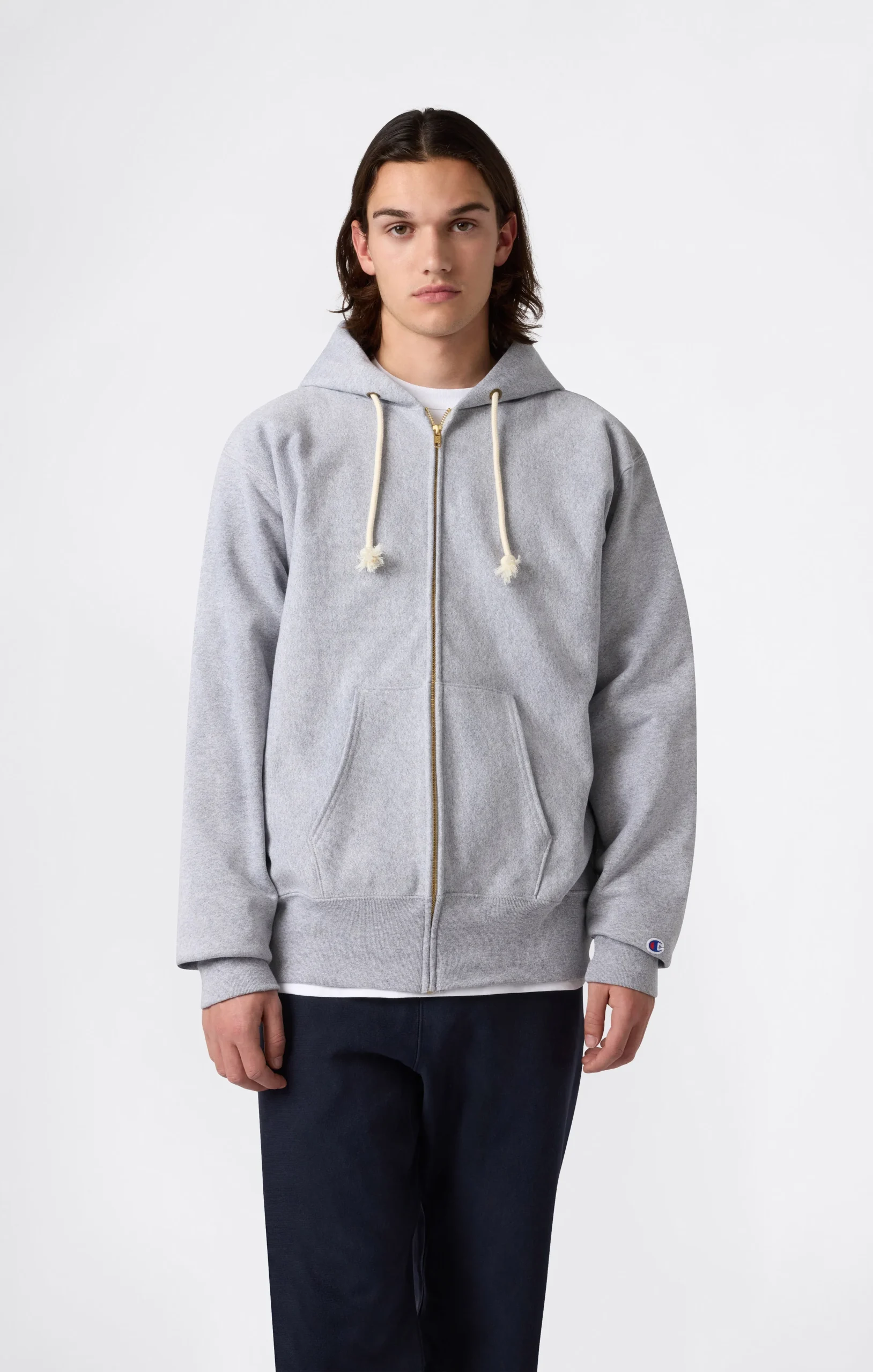 Men’s Fleece Reverse Weave Zip Hooded Sweatshirt Made in USA