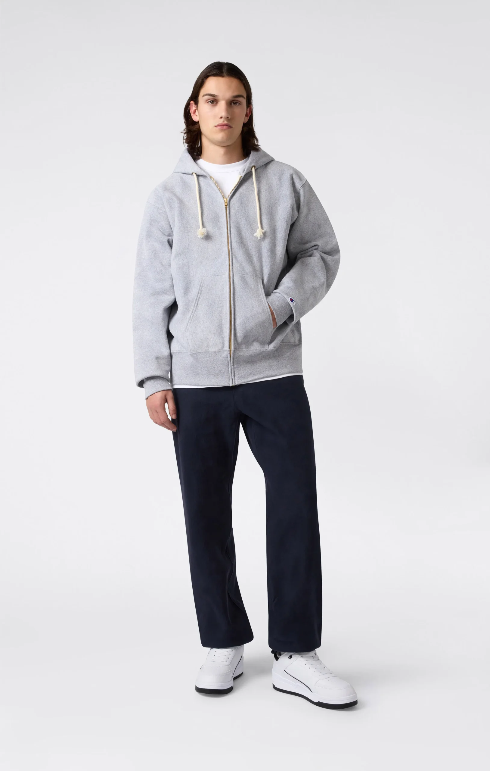 Men's Fleece Reverse Weave Zip Hooded Sweatshirt Made in USA - Imagen 5