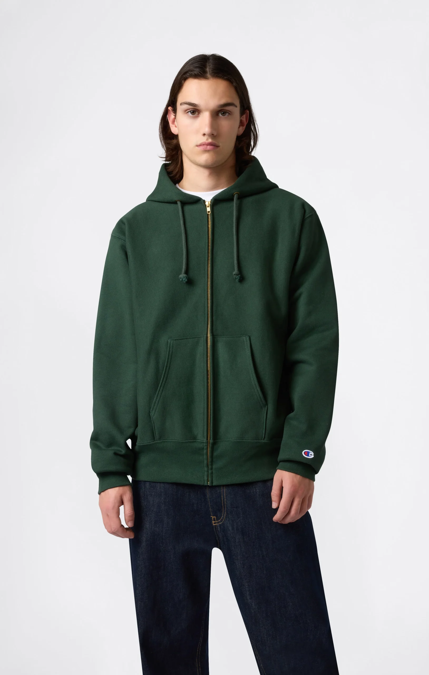 Men’s Fleece Reverse Weave Zip Hooded Sweatshirt Made in USA