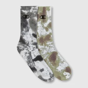 2-Pack Adult Mid Crew Tie-Dye Socks