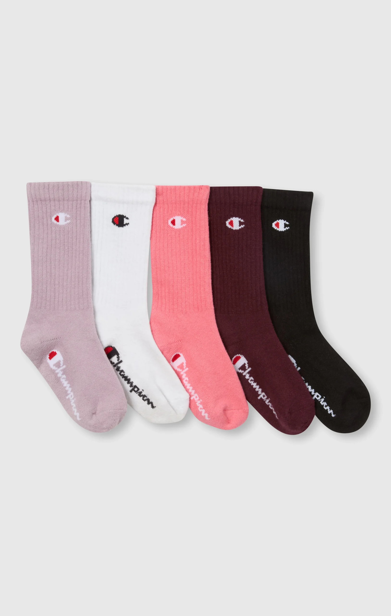 5-Pack Kids’ Mid-Crew Essentials Logo Socks
