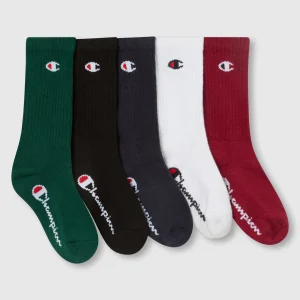 5-Pack Kids’ Mid-Crew Essentials Logo Socks