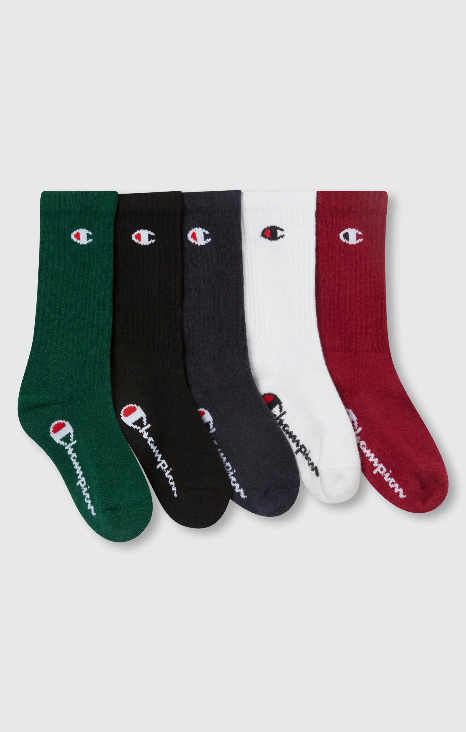 5-Pack Kids’ Mid-Crew Essentials Logo Socks