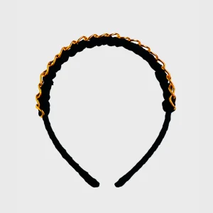 Cintillo Inés Negro Dorado