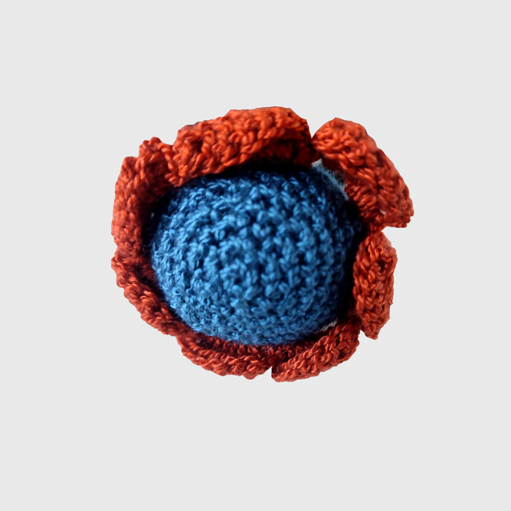 Coleta flora crochet azul - Imagen 3