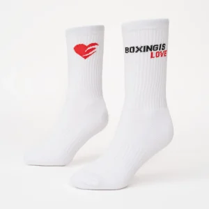 Calcetines Boxraw Crew Boxing Is Love (3 pares) Blanco