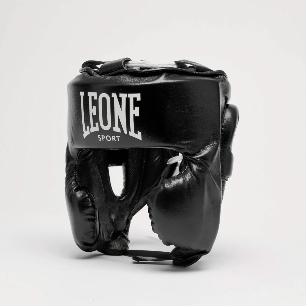 Casco Leone Deporte Augusto Classico Negro con Protector de Mejillas