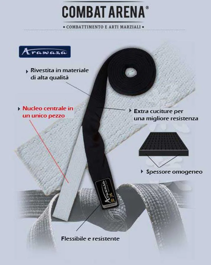 Cinturón negra Arawaza satén 44 mm - Imagen 5