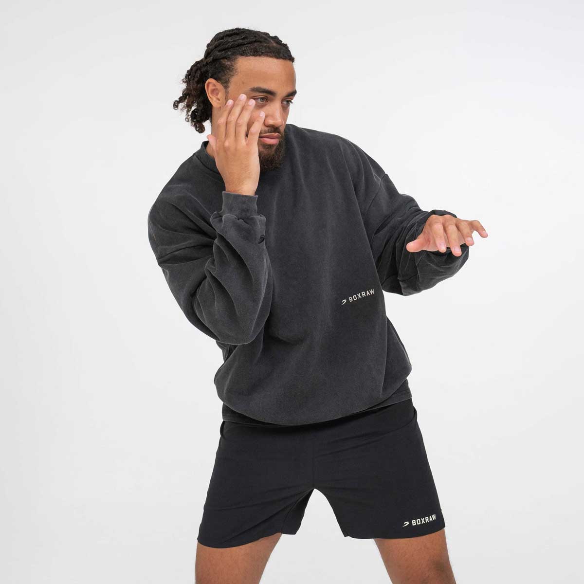 Sudadera Boxraw Sparring Club Oversize Negro - Imagen 7