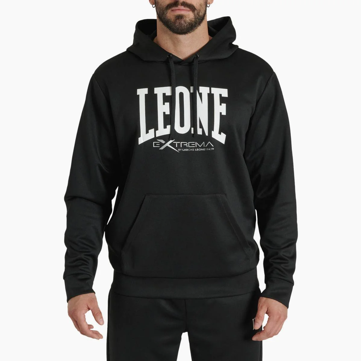 Sudadera Leone Logo con capucha ABX119 Negro