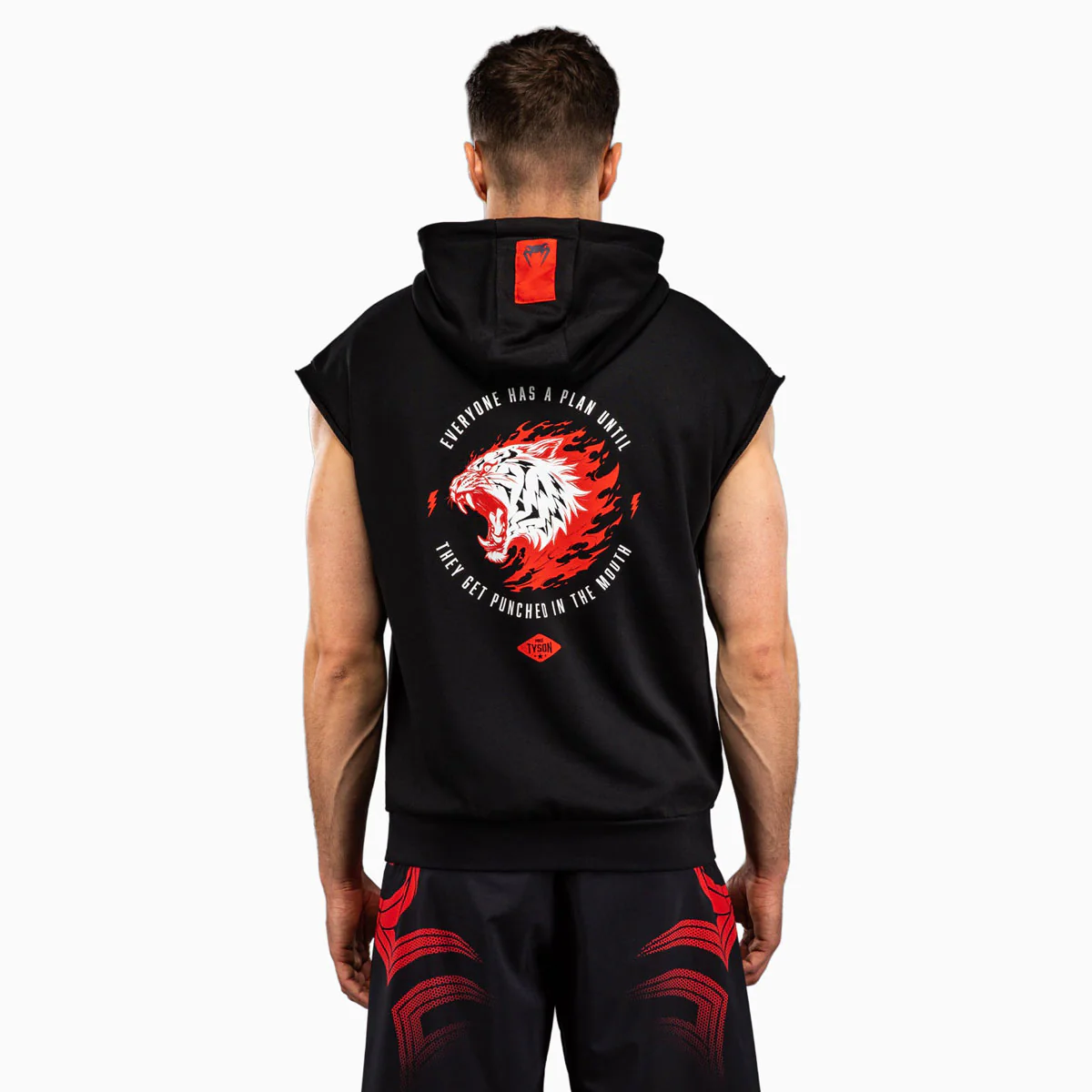 Sudadera sin mangas Venum x Mike Tyson Tiger con capucha Negro