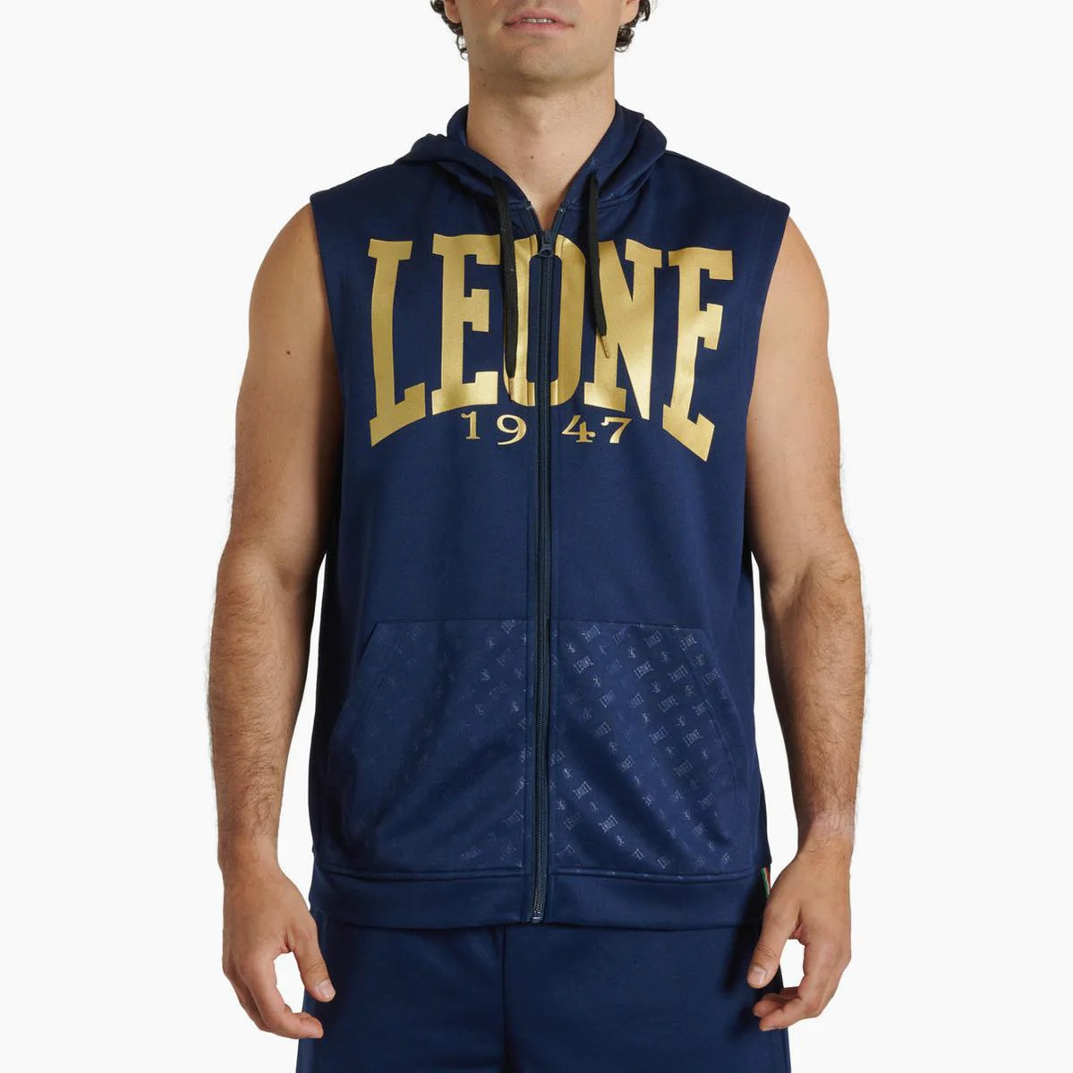 Sudadera sin mangas con capucha Leone DNA ABX720 Azul