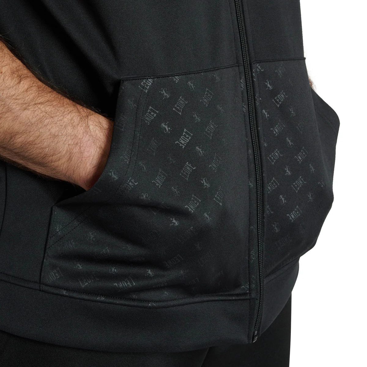 Sudadera sin mangas con capucha Leone DNA ABX720 Negro - Imagen 5