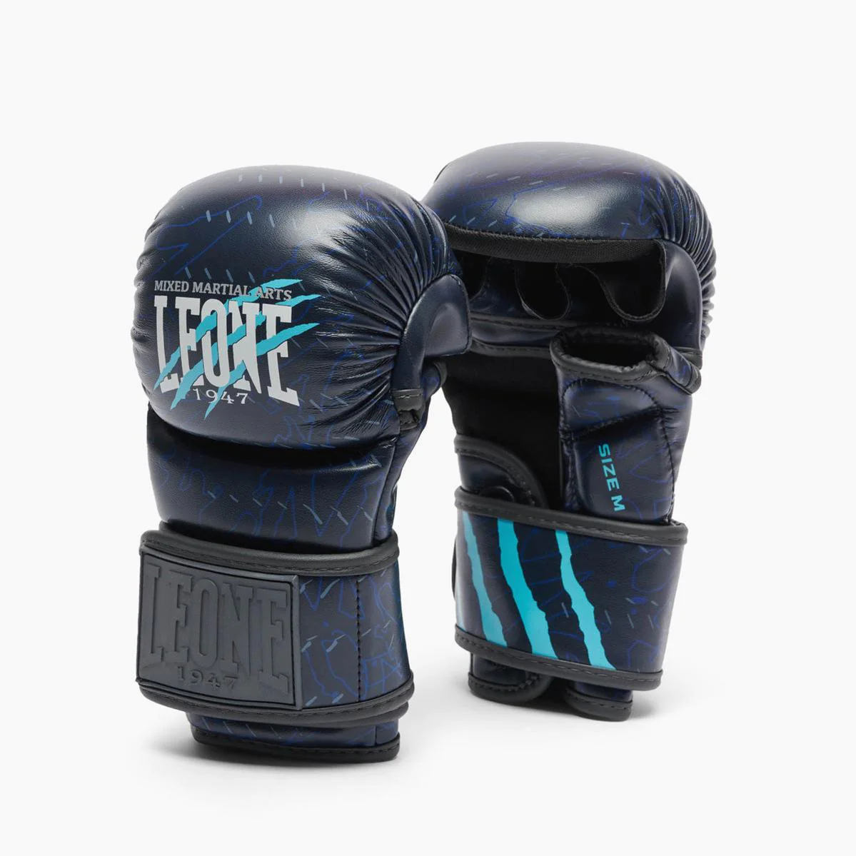 Guantes MMA Leone Primal Instinct Entrenamiento GP116 con pulgar Azul
