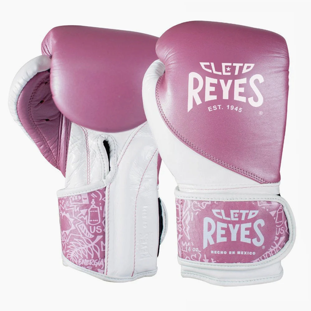 Guantes de boxeo Cleto Reyes Entrenamiento de Alta Precisión CE7 Rosa-blanco