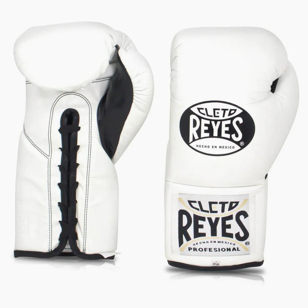 Guantes de boxeo Cleto Reyes Profesional CB2 Blanco con cordones - Imagen 3