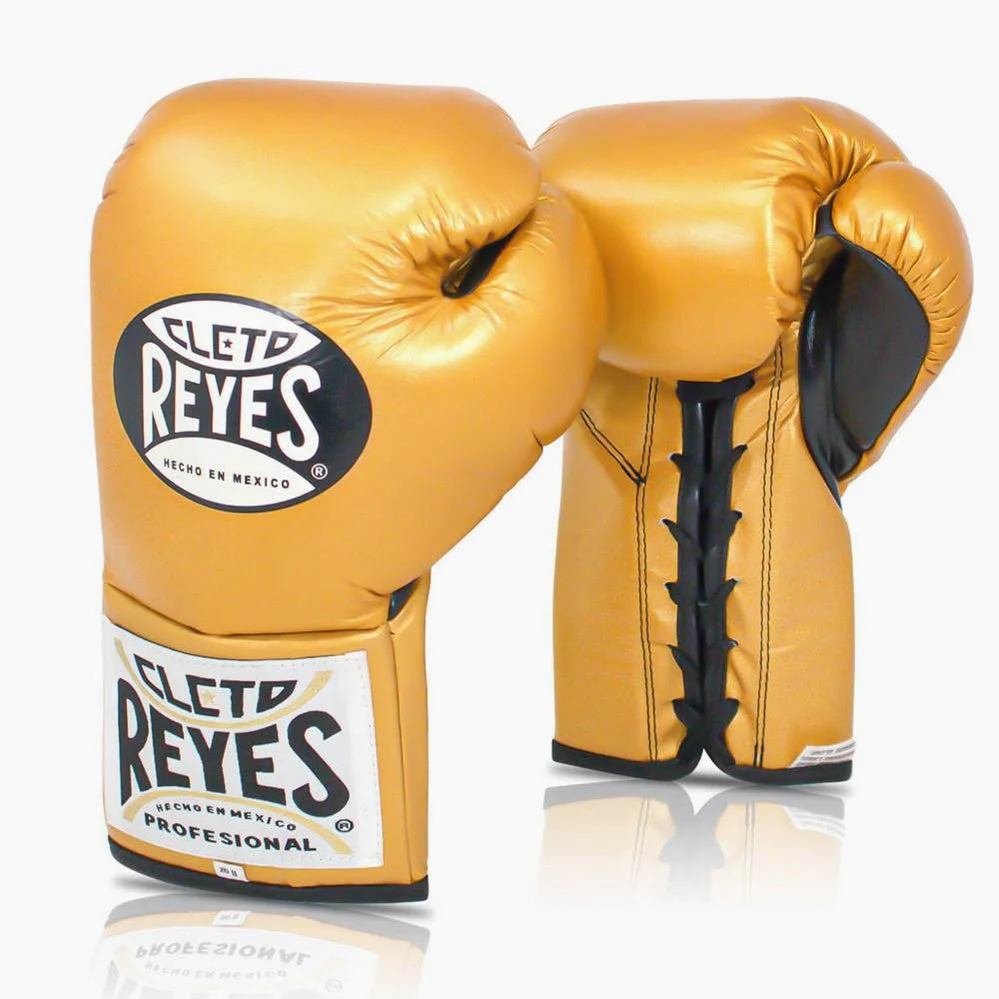 Guantes de boxeo Cleto Reyes Profesional CB2 Oro con cordones