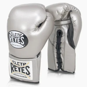 Guantes de boxeo Cleto Reyes Profesional CB2 Platino con cordones