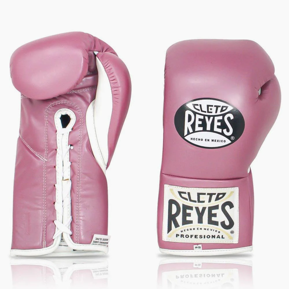 Guantes de boxeo Cleto Reyes Profesional CB2 Rosa con cordones - Imagen 3
