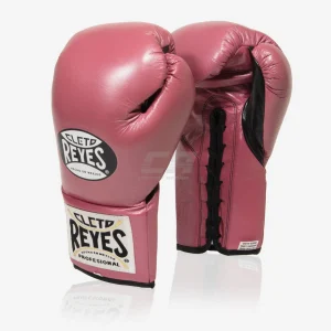 Guantes de boxeo Cleto Reyes Profesional CB2 Rosa-negro con cordones