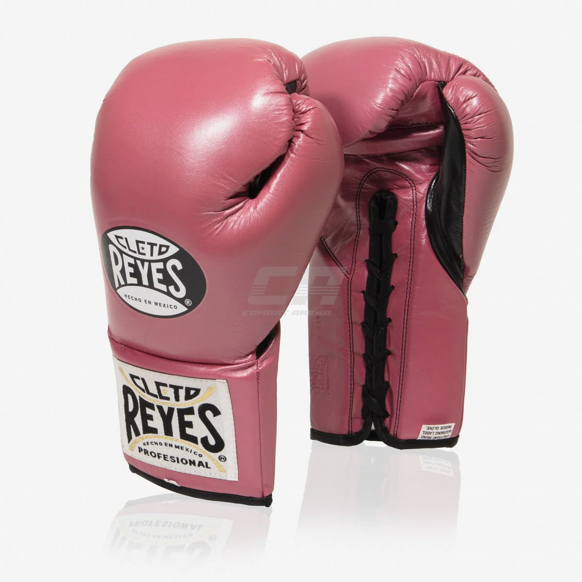 Guantes de boxeo Cleto Reyes Profesional CB2 Rosa-negro con cordones