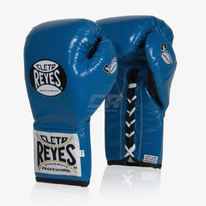 Guantes de boxeo Cleto Reyes Safetec CB4 Azul-negro con cordones