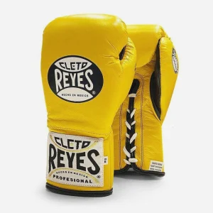 Guantes de boxeo Cleto Reyes Safetec CB4 Amarillo con cordones