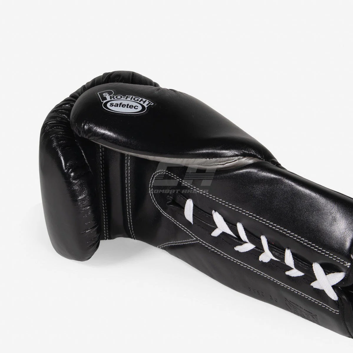 Guantes de boxeo Cleto Reyes Safetec CB4 Negro-plata con cordones - Imagen 7