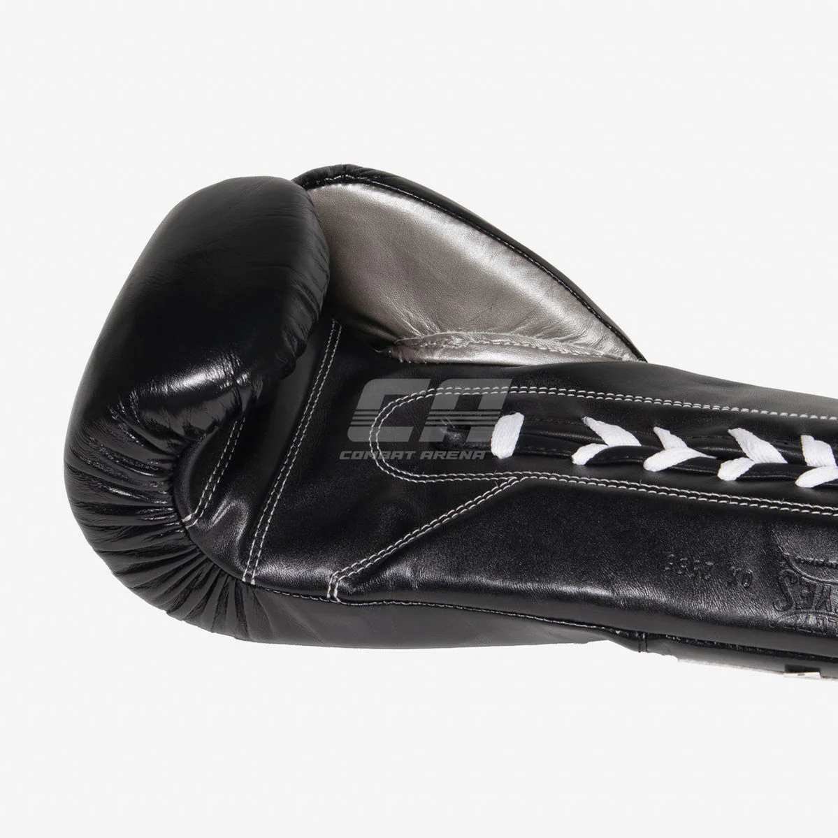 Guantes de boxeo Cleto Reyes Safetec CB4 Negro-plata con cordones - Imagen 8
